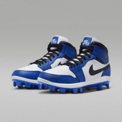 Chaussures de baseball Jordan 1 Retro MCS pour hommes (AV5354-411, Game Royal/Blanc/Noir)