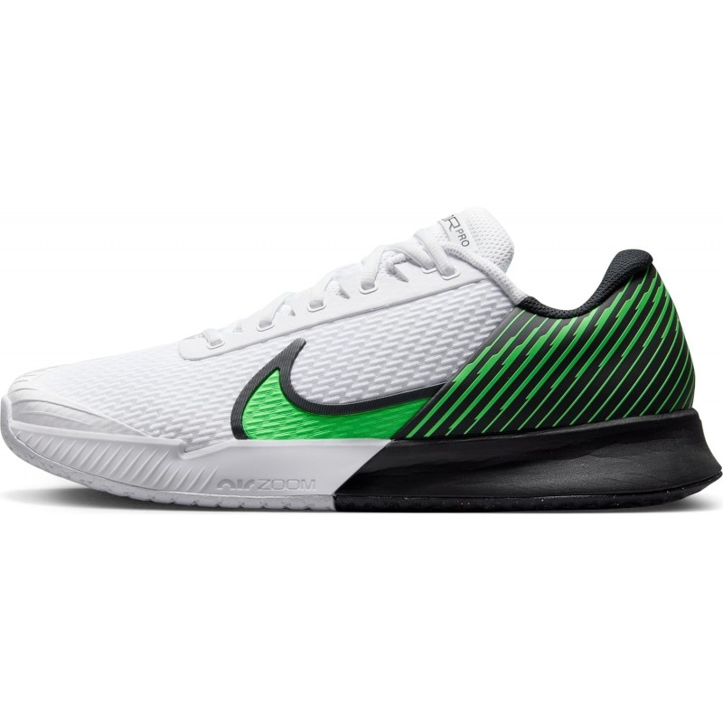 Chaussures de tennis pour terrain dur NikeCourt Air Zoom Vapor Pro 2 pour homme (DR6191-105, blanc/noir/vert poison)