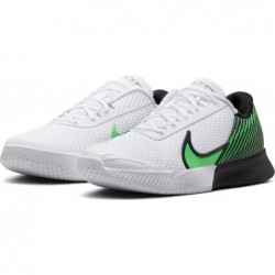 Chaussures de tennis pour terrain dur NikeCourt Air Zoom Vapor Pro 2 pour homme (DR6191-105, blanc/noir/vert poison)