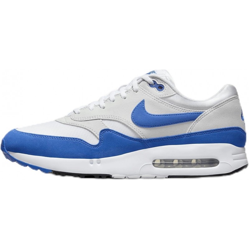 Chaussures de golf Nike Air Max 1 '86 OG G pour homme (DV1403-115, blanc/platine pur/noir/hyper royal)