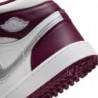 Chaussures de golf NIKE Air Jordan I High G pour homme (DQ0660-103, blanc/bordeaux/argent métallique)