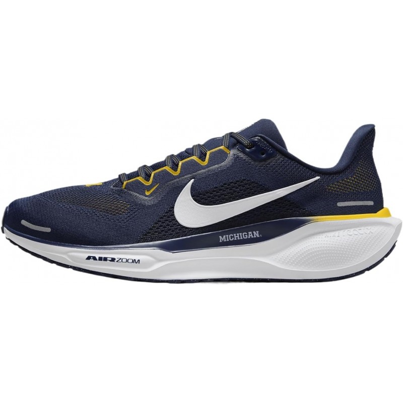 Chaussures de course sur route Nike Pegasus 41 Pegasus 41 pour homme Michigan (FZ5128-400, bleu marine/blanc/jaune/blanc)