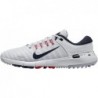 Chaussures de golf Nike Free Golf pour homme (FZ8795-001, Platine pur/Cramoisi clair/Gris loup/Bleu marine armurerie)