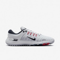 Chaussures de golf Nike Free Golf pour homme (FZ8795-001, Platine pur/Cramoisi clair/Gris loup/Bleu marine armurerie)