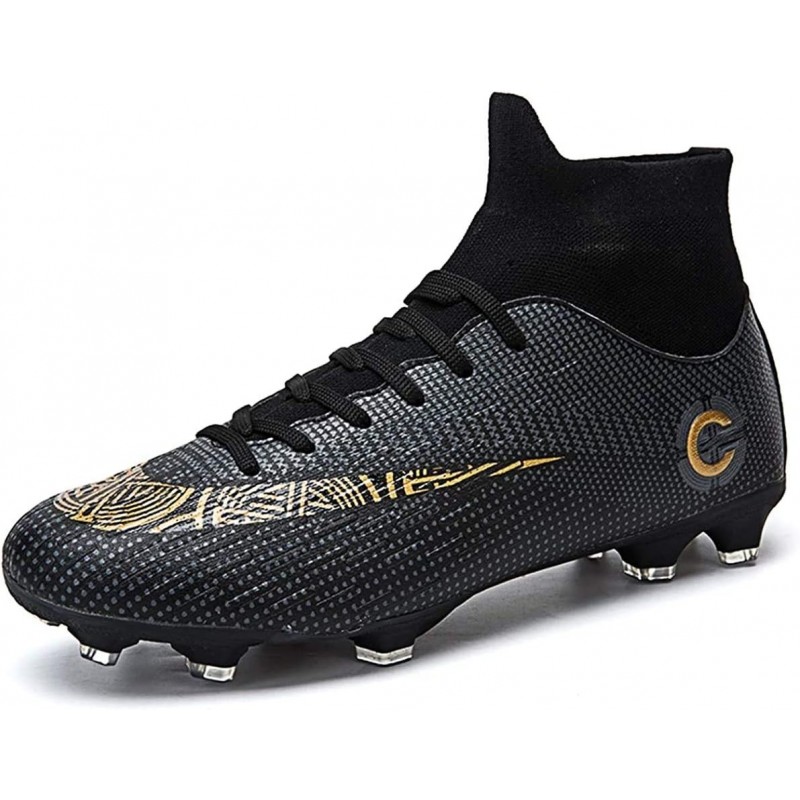 Chaussures de football WLY pour hommes FG Chaussures de football à crampons montantes pour compétition/entraînement