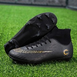 Chaussures de football WLY pour hommes FG Chaussures de football à crampons montantes pour compétition/entraînement