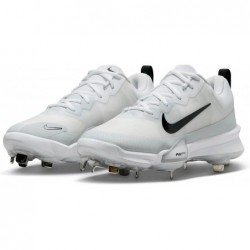 Crampons de baseball en métal Nike Force Zoom Trout 9 Pro FB2907-100 pour homme Blanc/Platine pur/Cramoisi brillant/Noir