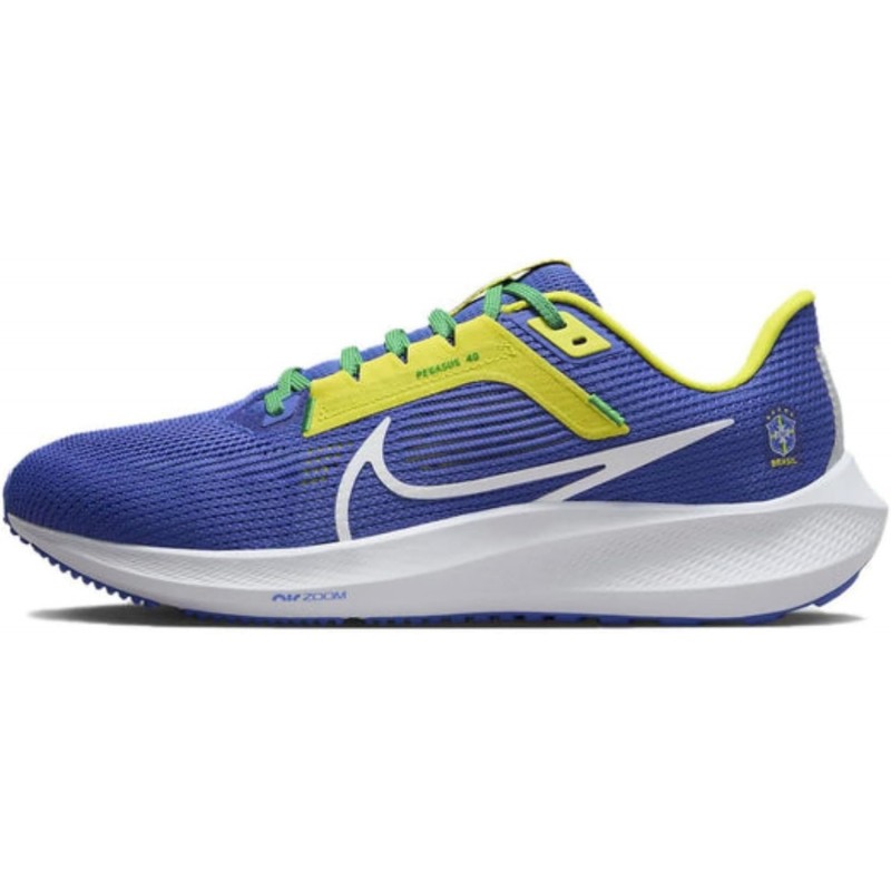 Baskets de course Nike Air Zoom Pegasus 40 Brazil CBF FN0020-401 Bleu Paramount-Jaune Dynamique pour Homme